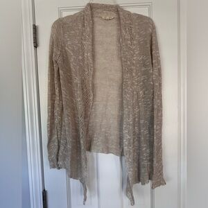 Eileen Fisher Linen Blend Slub Draped Cardigan